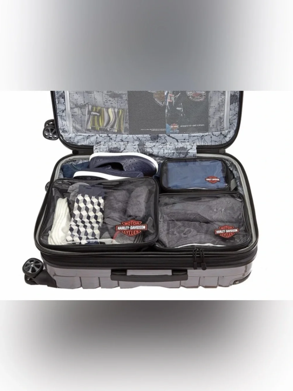 Harley-Davidson Set of 3 Packing Garment Clear Zipper Cubes